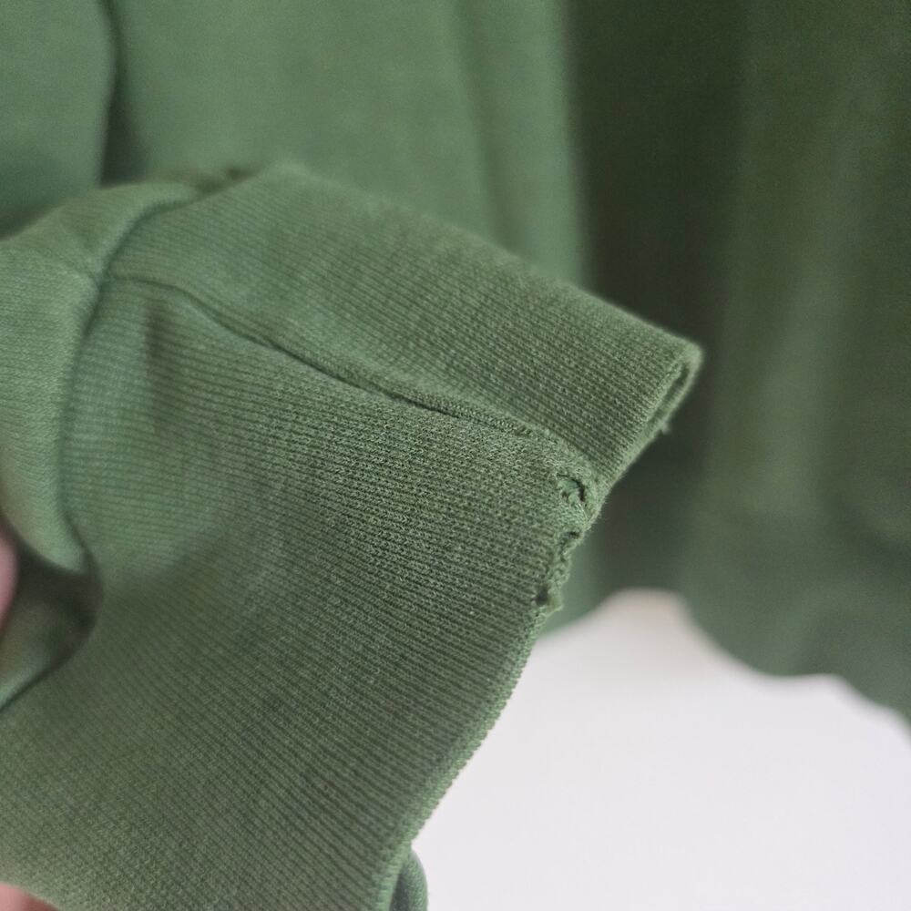 Vintage Adidas 90s Pullover Sweatshirt Green L Distressed Trefoil Embroidered - Picture 3 of 8